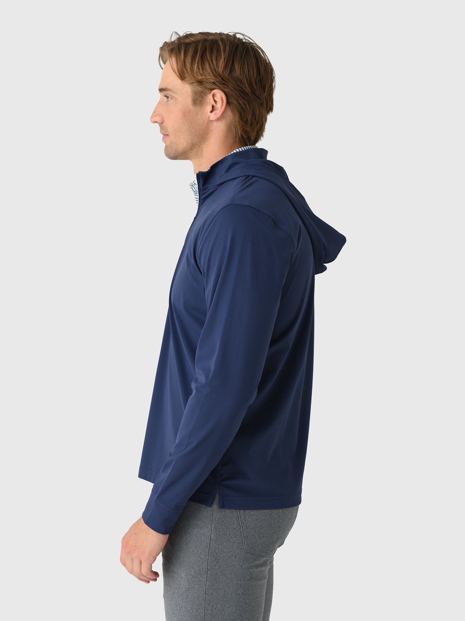 Johnnie-O Men's Robby Performance Quarter-Zip Hybrid Hoodie - Saint Bernard