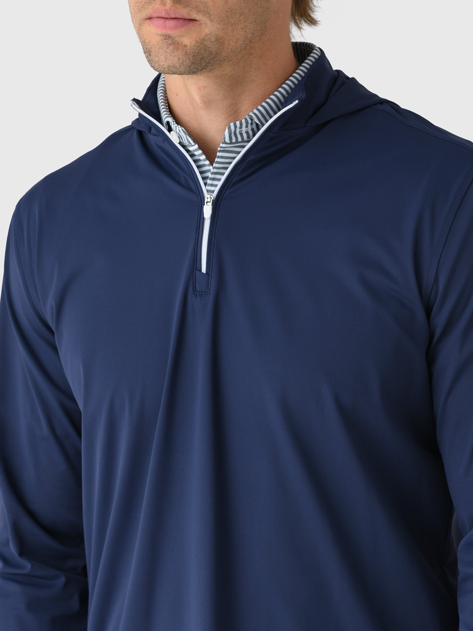 Johnnie-O Men's Robby Performance Quarter-Zip Hybrid Hoodie - Saint Bernard