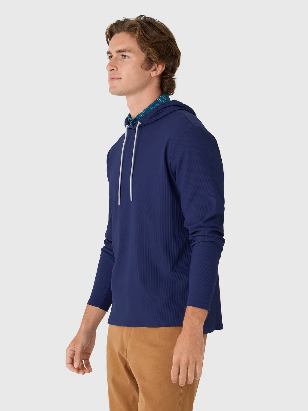 Johnnie-O Men's Hoppin Ribbed Knit Performance Hoodie - Saint Bernard