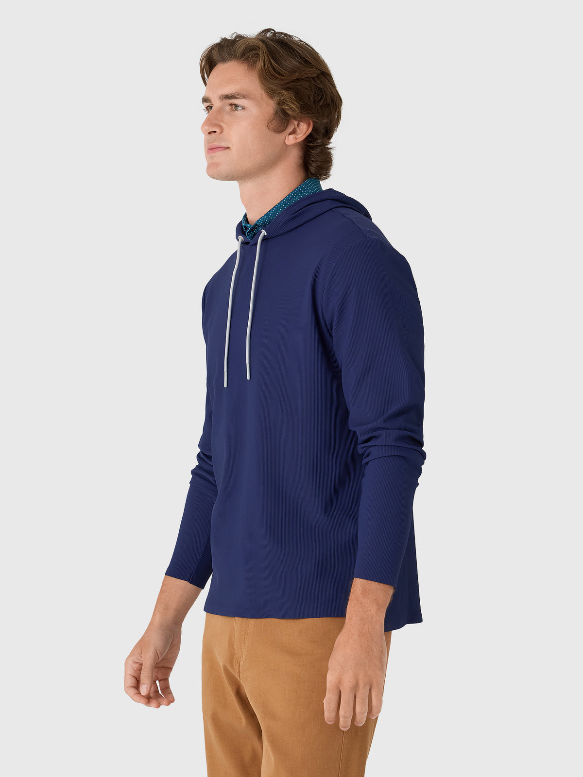 Johnnie-O Men's Hoppin Ribbed Knit Performance Hoodie - Saint Bernard