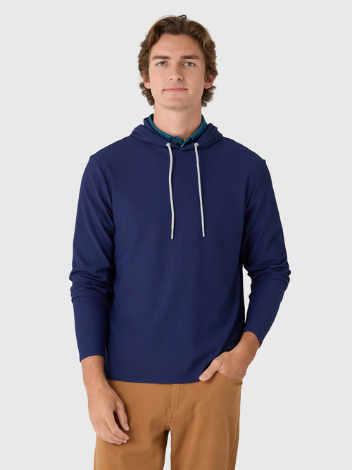 Johnnie-O Men's Hoppin Ribbed Knit Performance Hoodie - Saint Bernard