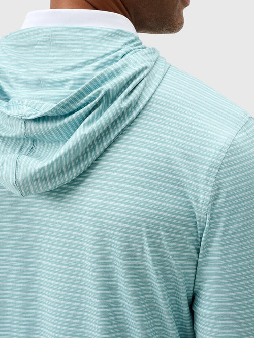 Johnnie-O Men's Talon Stripe Featherweight Performance Hoodie - Saint Bernard
