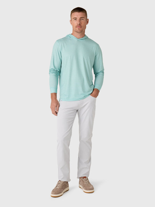 Johnnie-O Men's Talon Stripe Featherweight Performance Hoodie - Saint Bernard