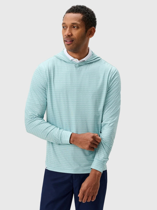 Johnnie-O Men's Talon Stripe Featherweight Performance Hoodie - Saint Bernard