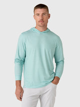 Johnnie-O Men's Talon Stripe Featherweight Performance Hoodie - Saint Bernard