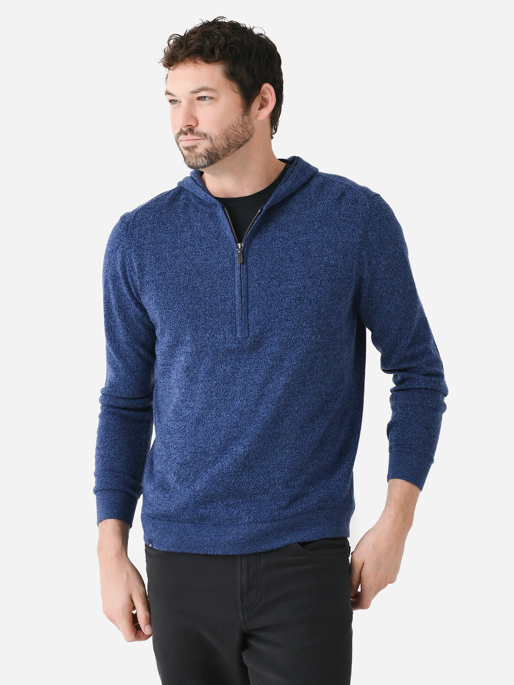 Johnnie-O Men's Mitch Wool Blend Quarter-Zip Hoodie - Saint Bernard