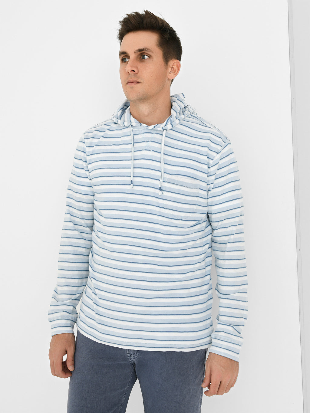 Johnnie-O Men's Anthony Striped Hoodie - Saint Bernard