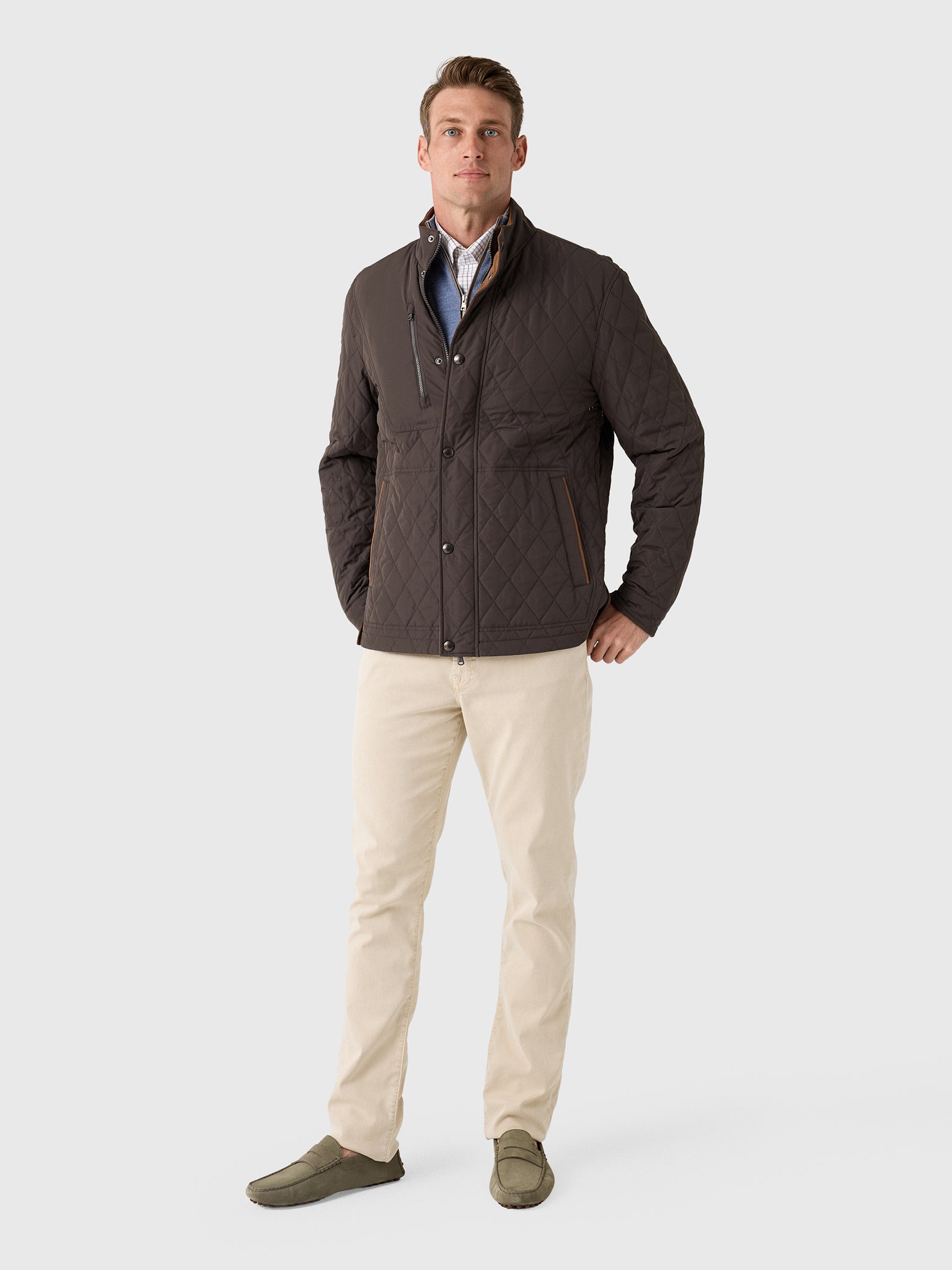 Johnnie-O Men's Juno Quilted Snap Jacket - Saint Bernard