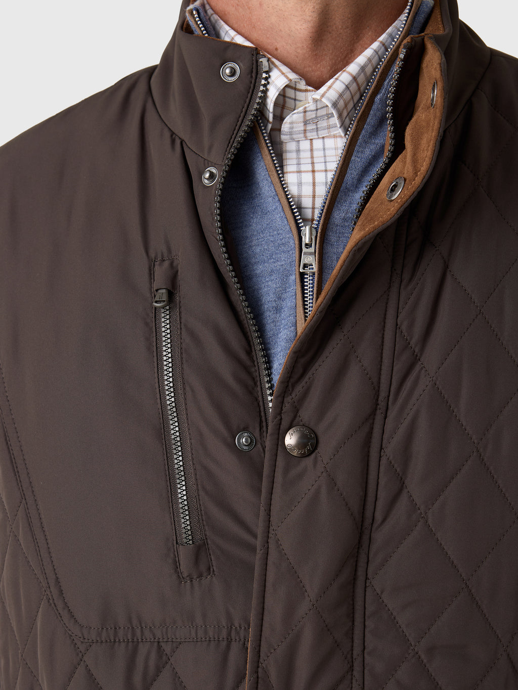Johnnie-O Men's Juno Quilted Snap Jacket - Saint Bernard