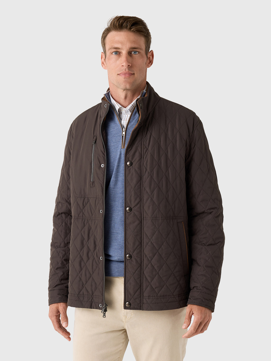 Johnnie-O Men's Juno Quilted Snap Jacket - Saint Bernard