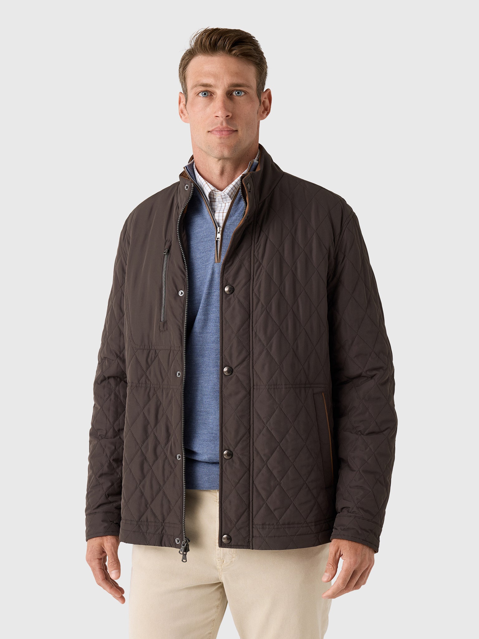 Johnnie-O Men's Juno Quilted Snap Jacket - Saint Bernard