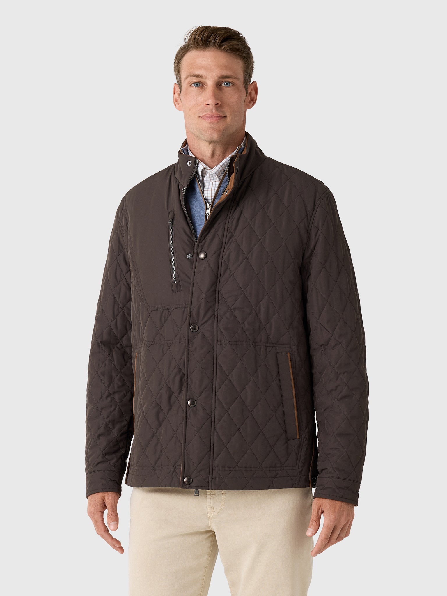 Johnnie-O Men's Juno Quilted Snap Jacket - Saint Bernard