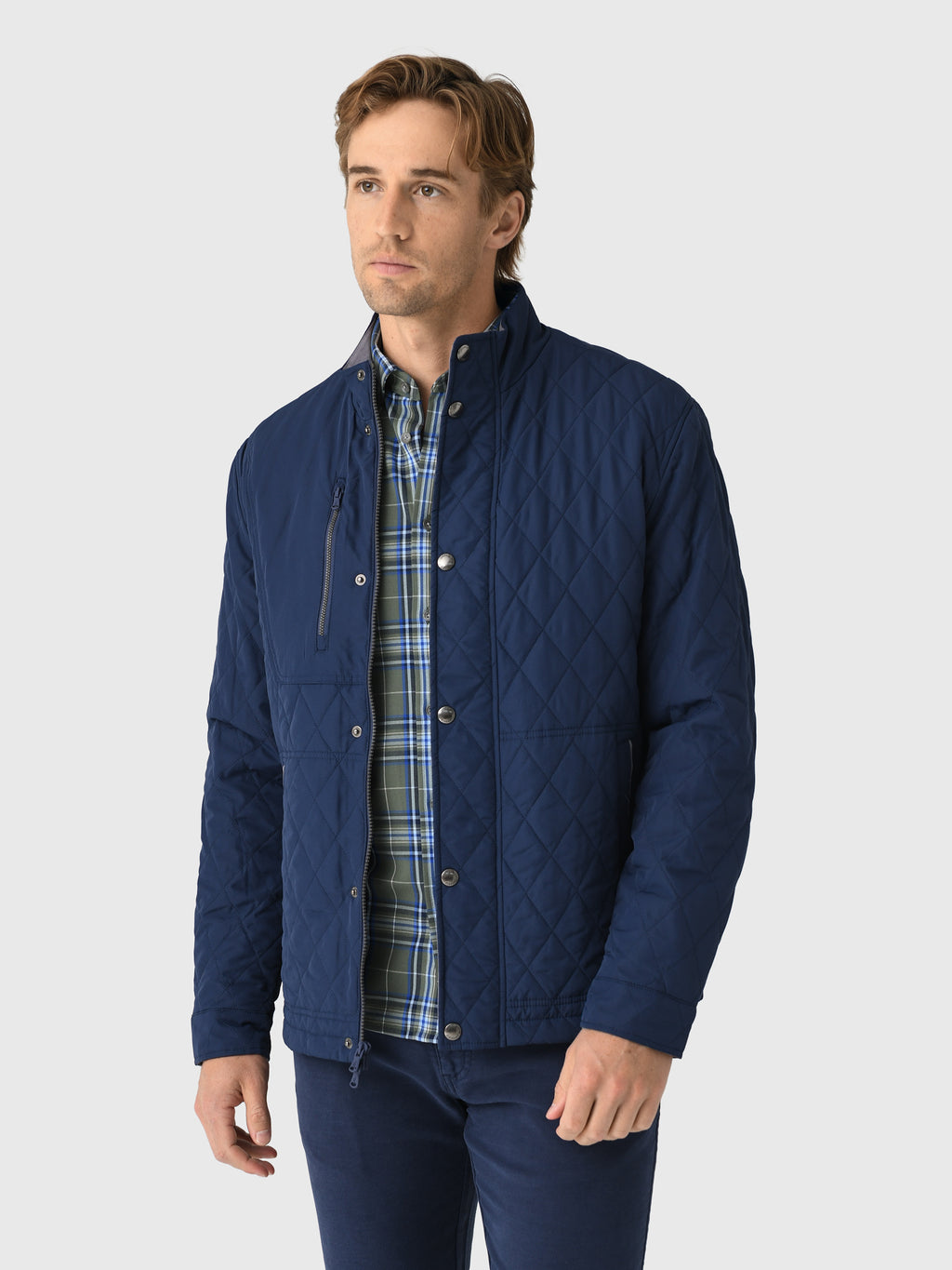 Johnnie-O Men's Juno Quilted Snap Jacket - Saint Bernard