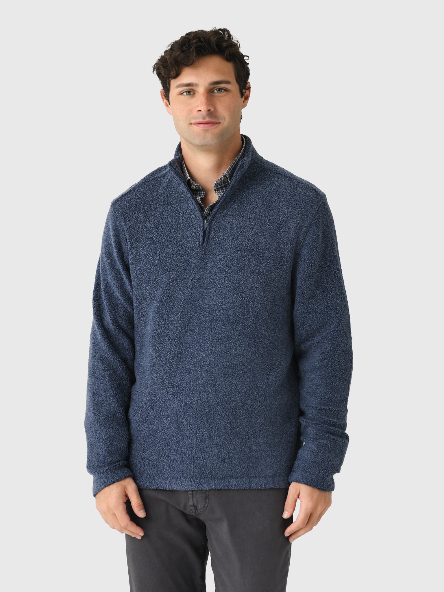 Johnnie-O Men's Dion Sherpa Quarter-Zip Pullover - Saint Bernard
