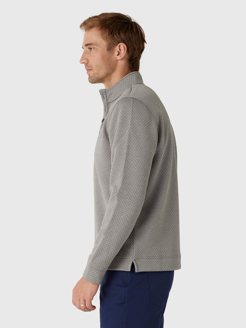 Johnnie-O Men's Rockwells Diamond-Quilted Henley Pullover - Saint Bernard