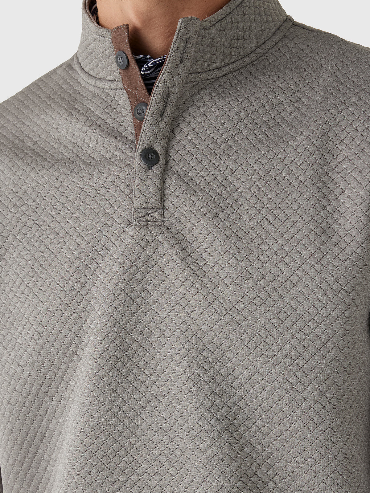 Johnnie-O Men's Rockwells Diamond-Quilted Henley Pullover - Saint Bernard