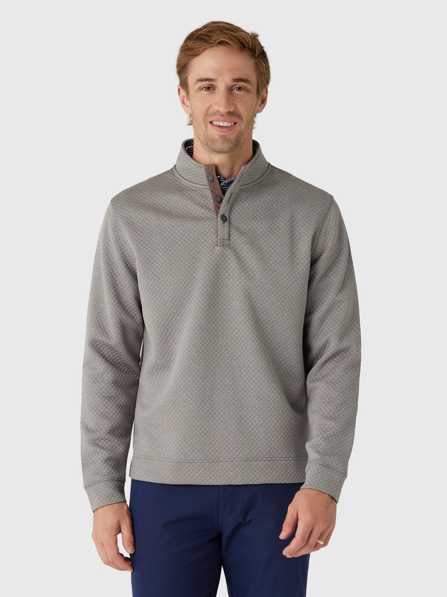 Johnnie-O Men's Rockwells Diamond-Quilted Henley Pullover - Saint Bernard