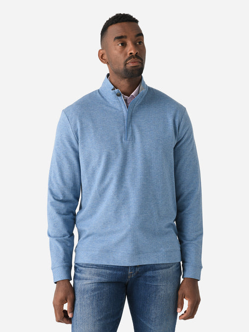 Johnnie-O Men's Rubin Herringbone Cotton Cashmere Quarter-Zip Pullover