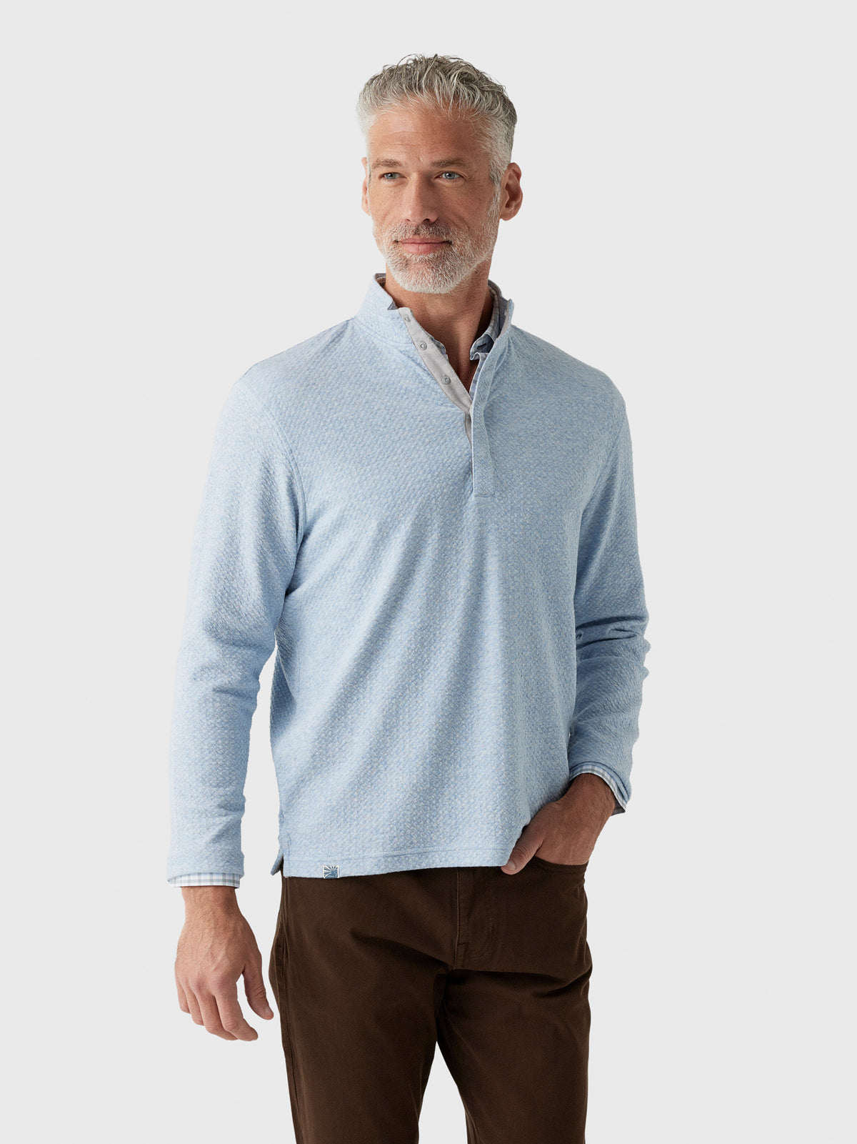 Johnnie-O Men's Ransel Hidden Snap Pullover - Saint Bernard