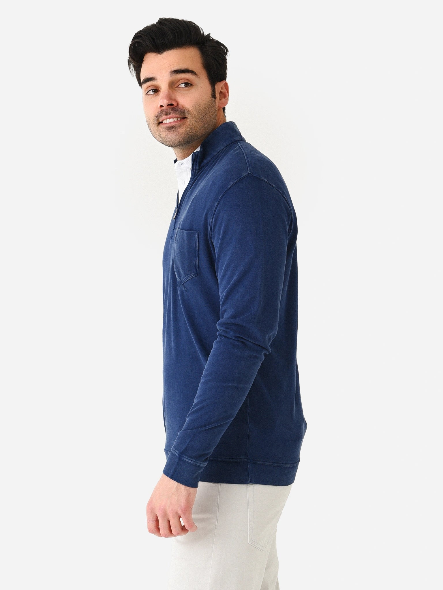 Johnnie-O Men's Derek Piqué Performance Quarter-Zip | $138.00