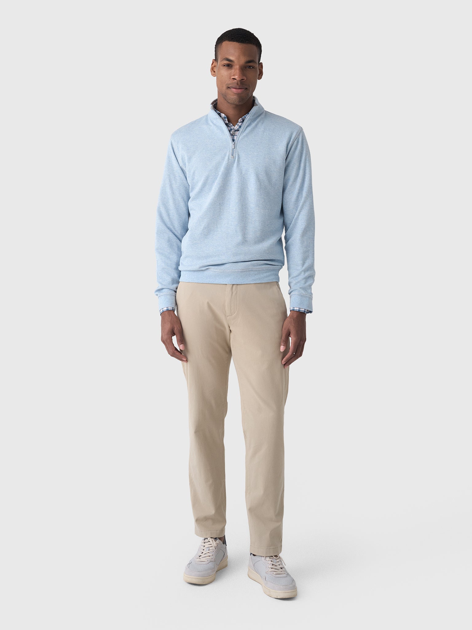 Johnnie-O Men's Hanks "Lightweight Sully" Quarter-Zip Pullover - Saint Bernard