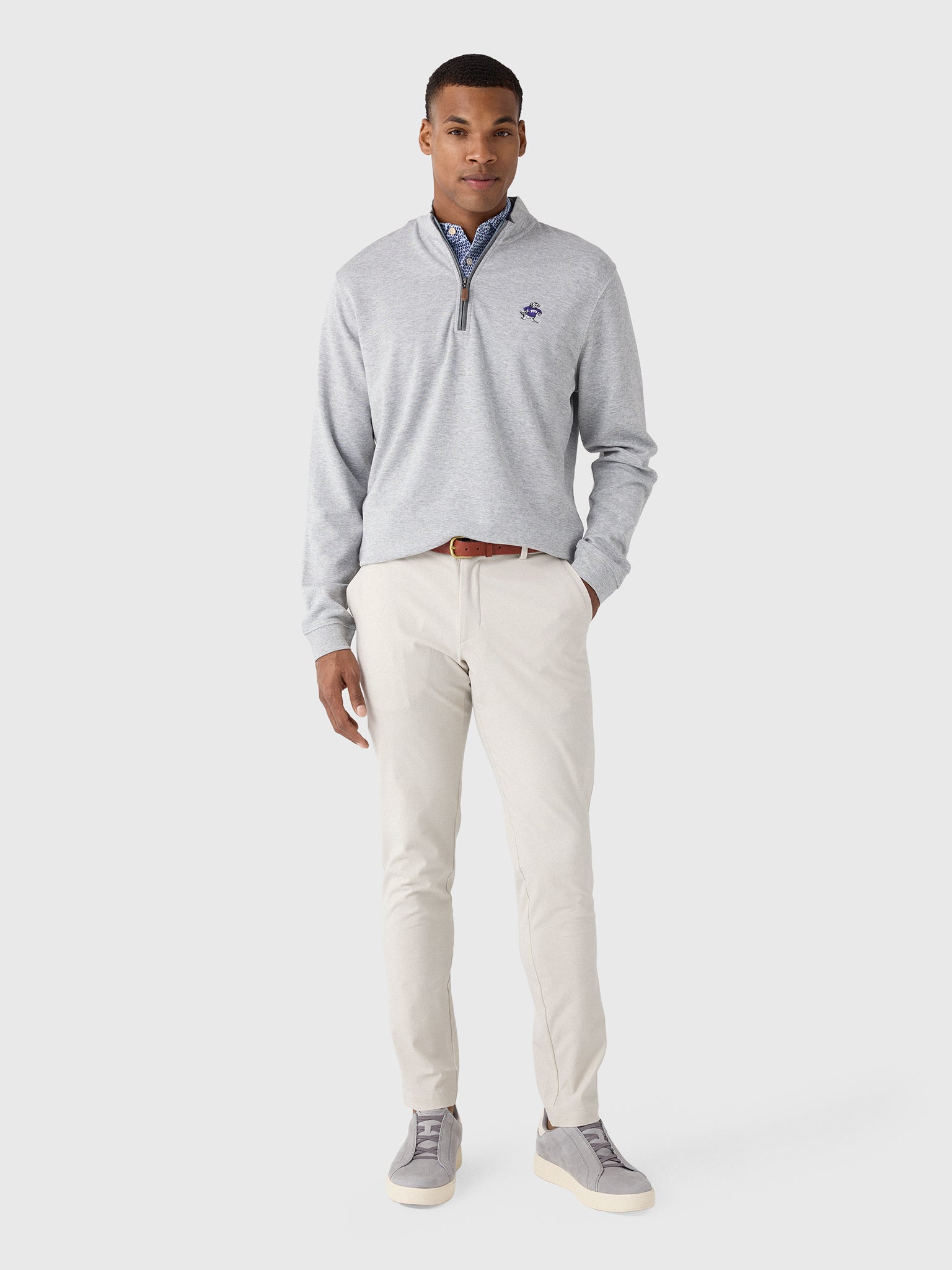 Johnnie-O Men's Collegiate Sully Quarter-Zip Pullover - Saint Bernard