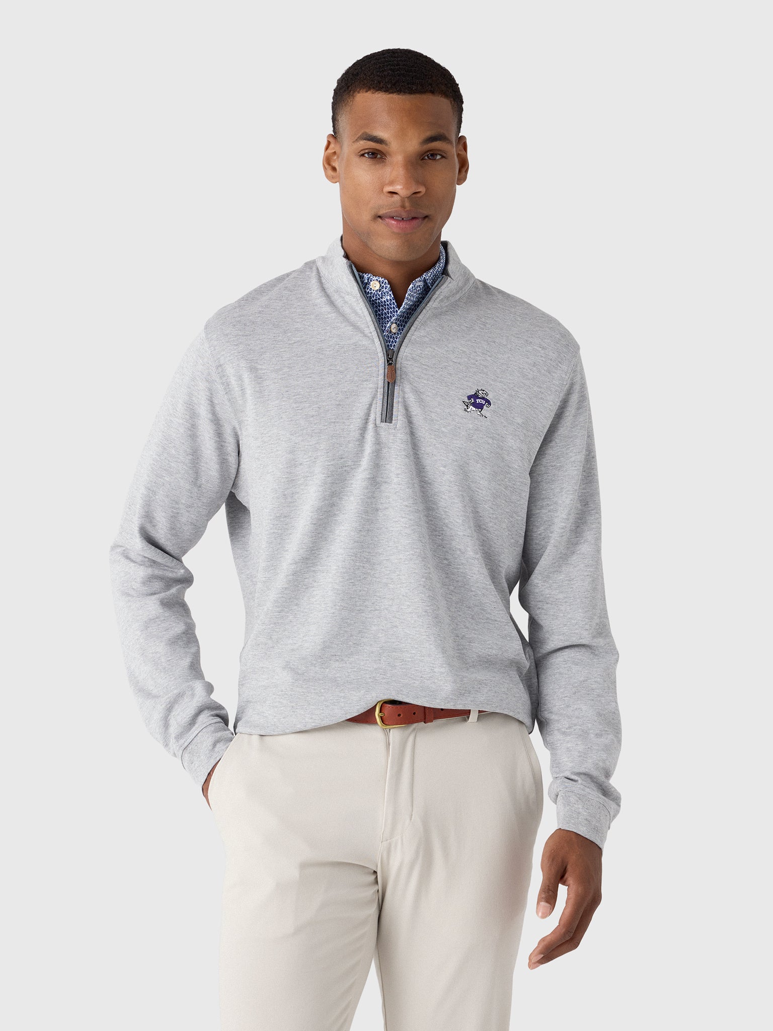 Johnnie-O Men's Collegiate Sully Quarter-Zip Pullover - Saint Bernard