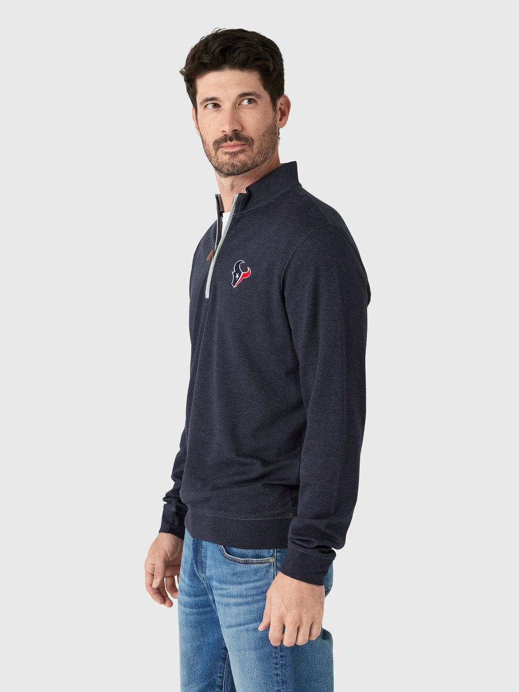 Johnnie-O Men's Houston Texans Sully Quarter-Zip Pullover - Saint Bernard