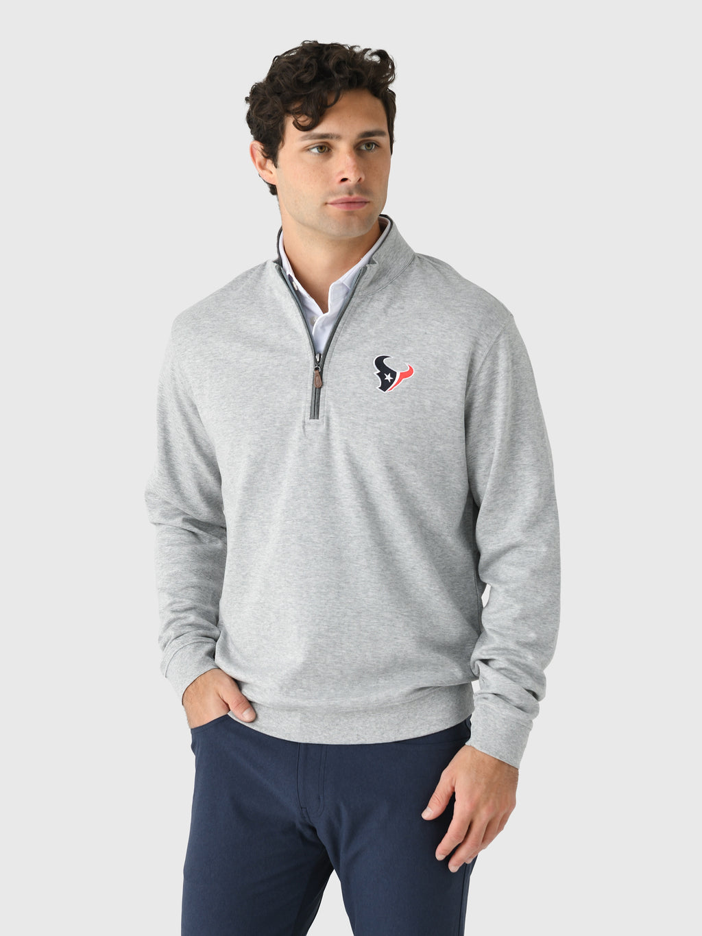 Johnnie-O Men's Houston Texans Sully Quarter-Zip Pullover - Saint Bernard