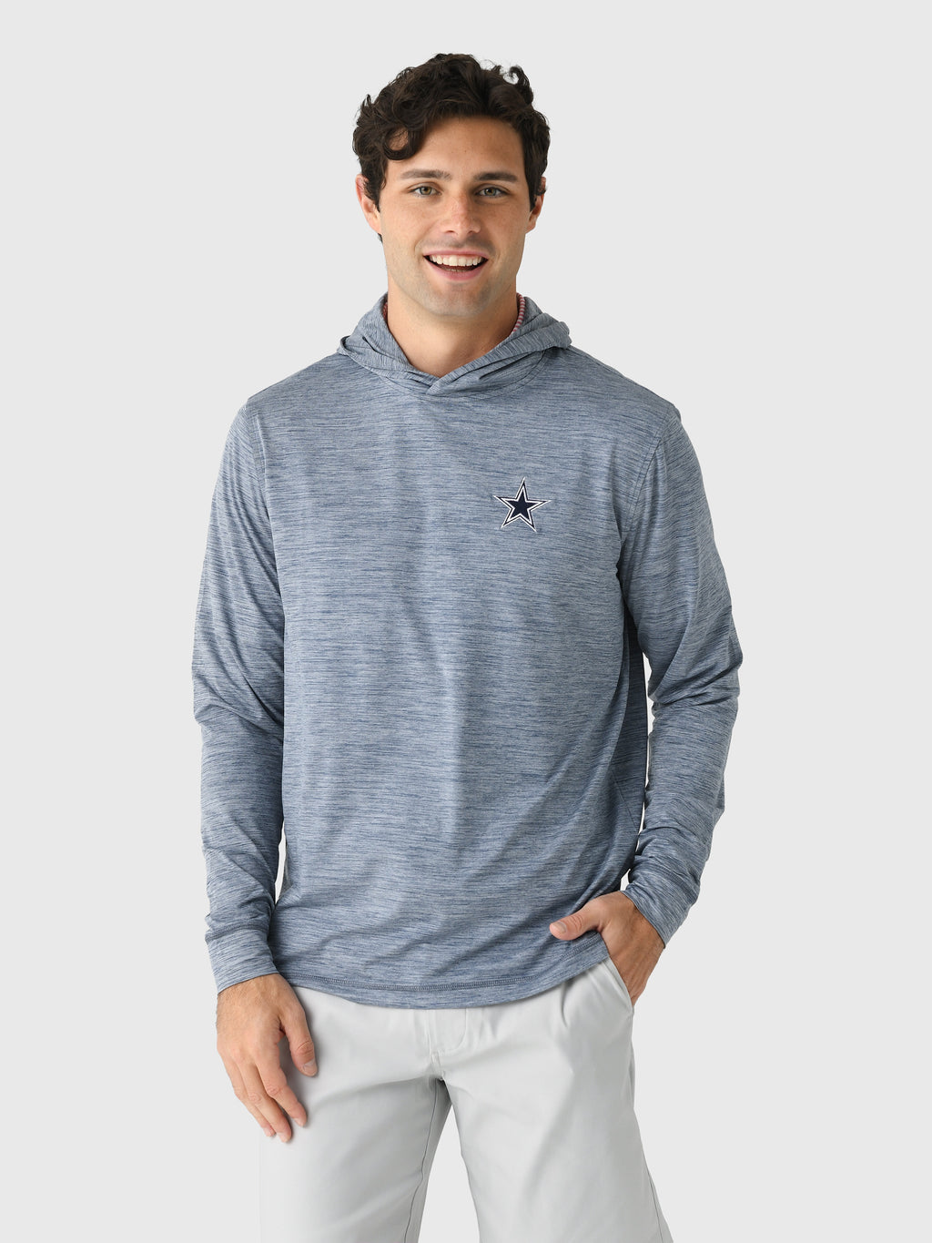 Johnnie-O Men's Dallas Cowboys Talon Featherweight Performance Hoodie - Saint Bernard