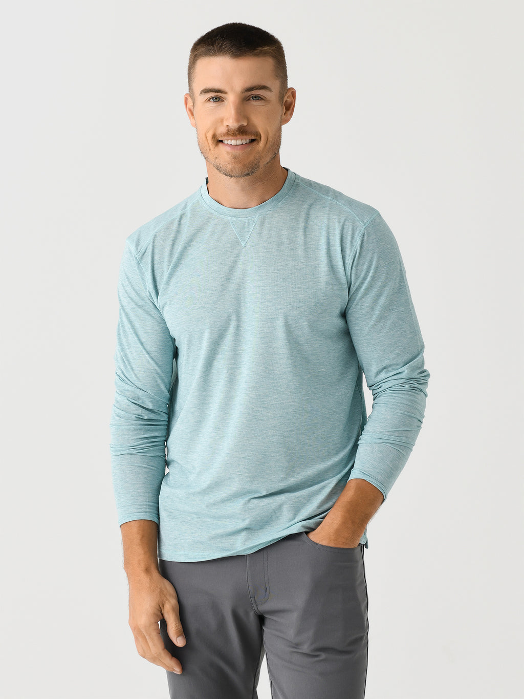 Johnnie-O Men's The Course Performance Long Sleeve T-Shirt - Saint Bernard