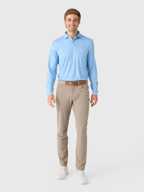 Johnnie-O Men's Printed Track Stripe Featherweight Performance Polo