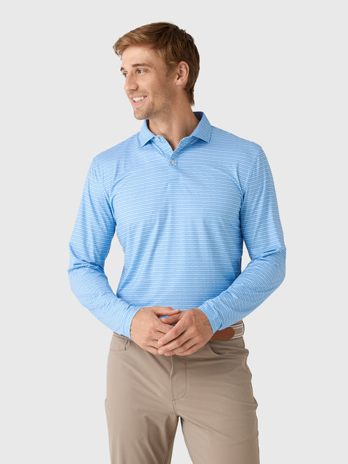 Johnnie-O Men's Printed Track Stripe Featherweight Performance Polo