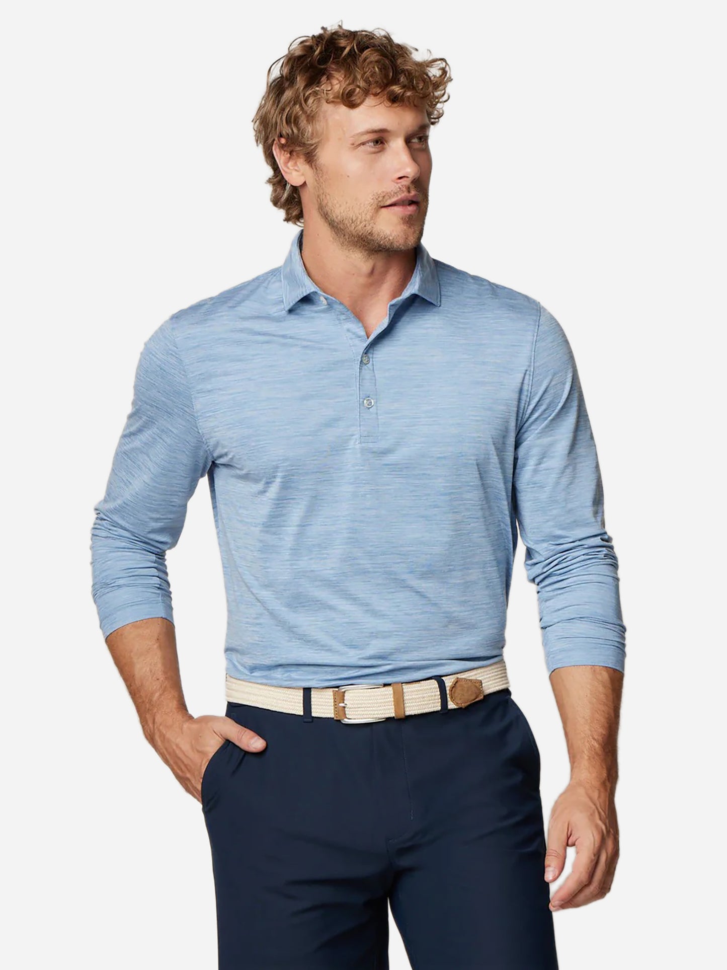 Johnnie-O Men's Featherweight Swing Long Sleeve Polo