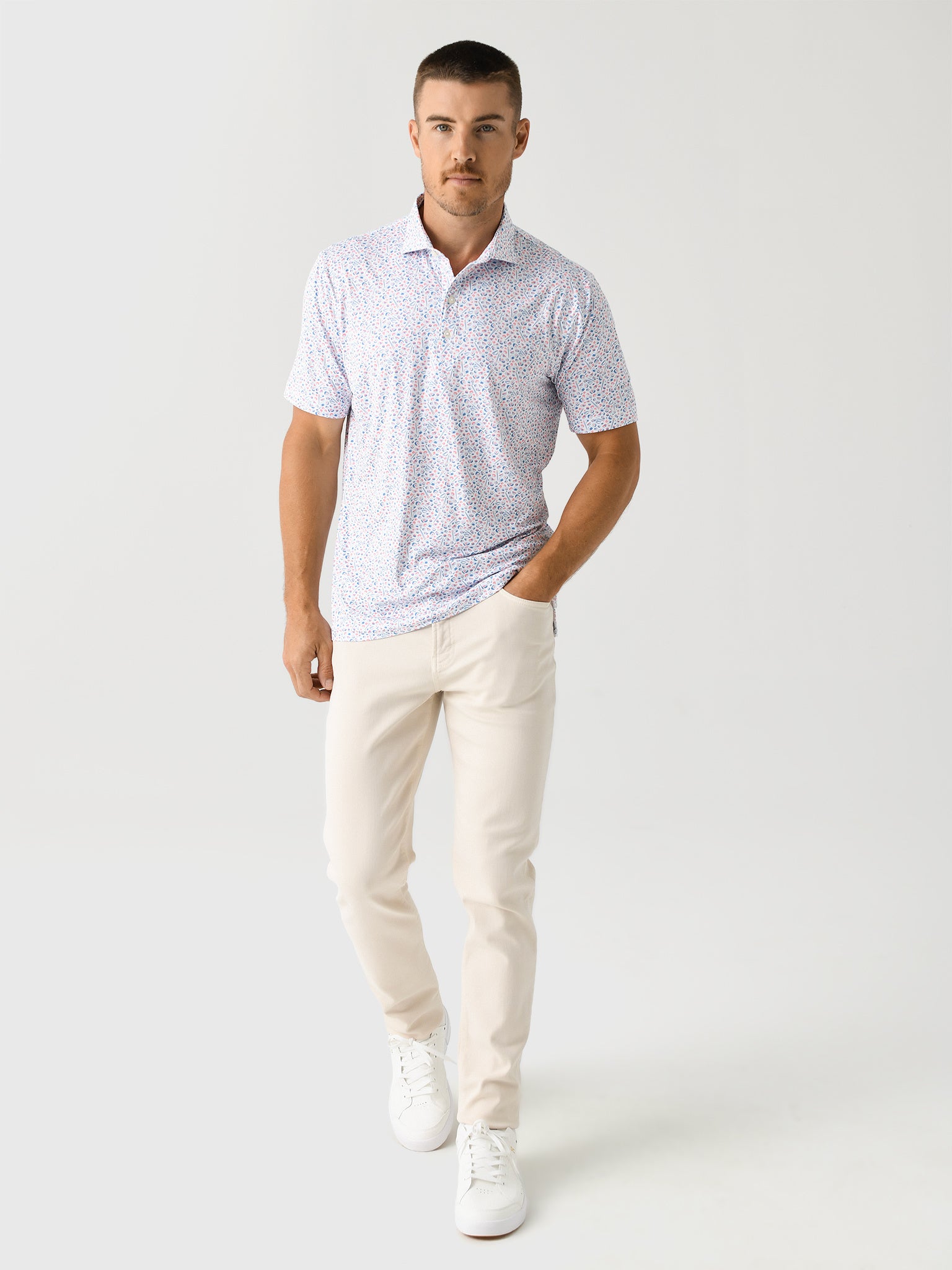 Johnnie-O Men's Omakase Printed Featherweight Performance Polo
