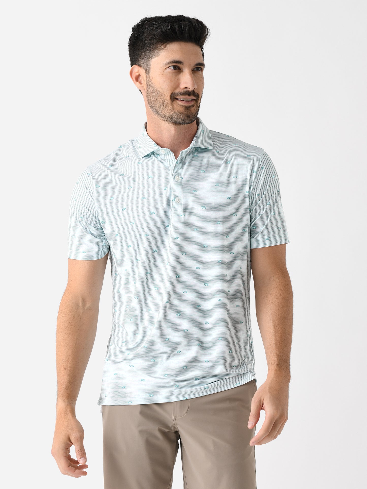 Johnnie-O Men's Willy Printed Featherweight Performance Polo - Saint Bernard