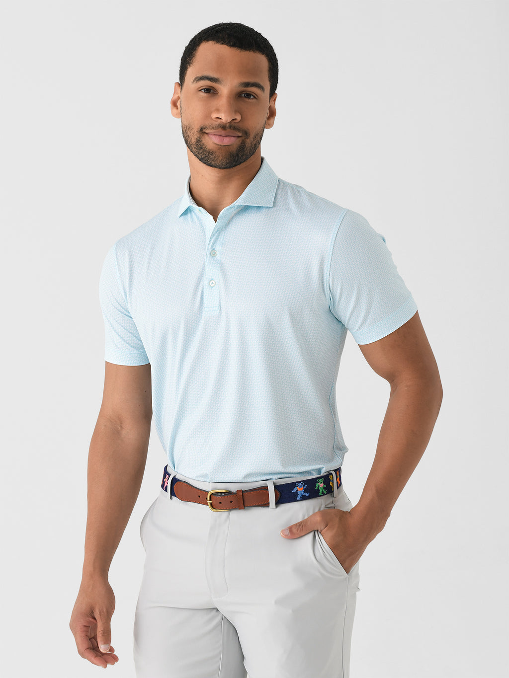 Johnnie-O Men's Island Times Performance Jersey Polo - Saint Bernard