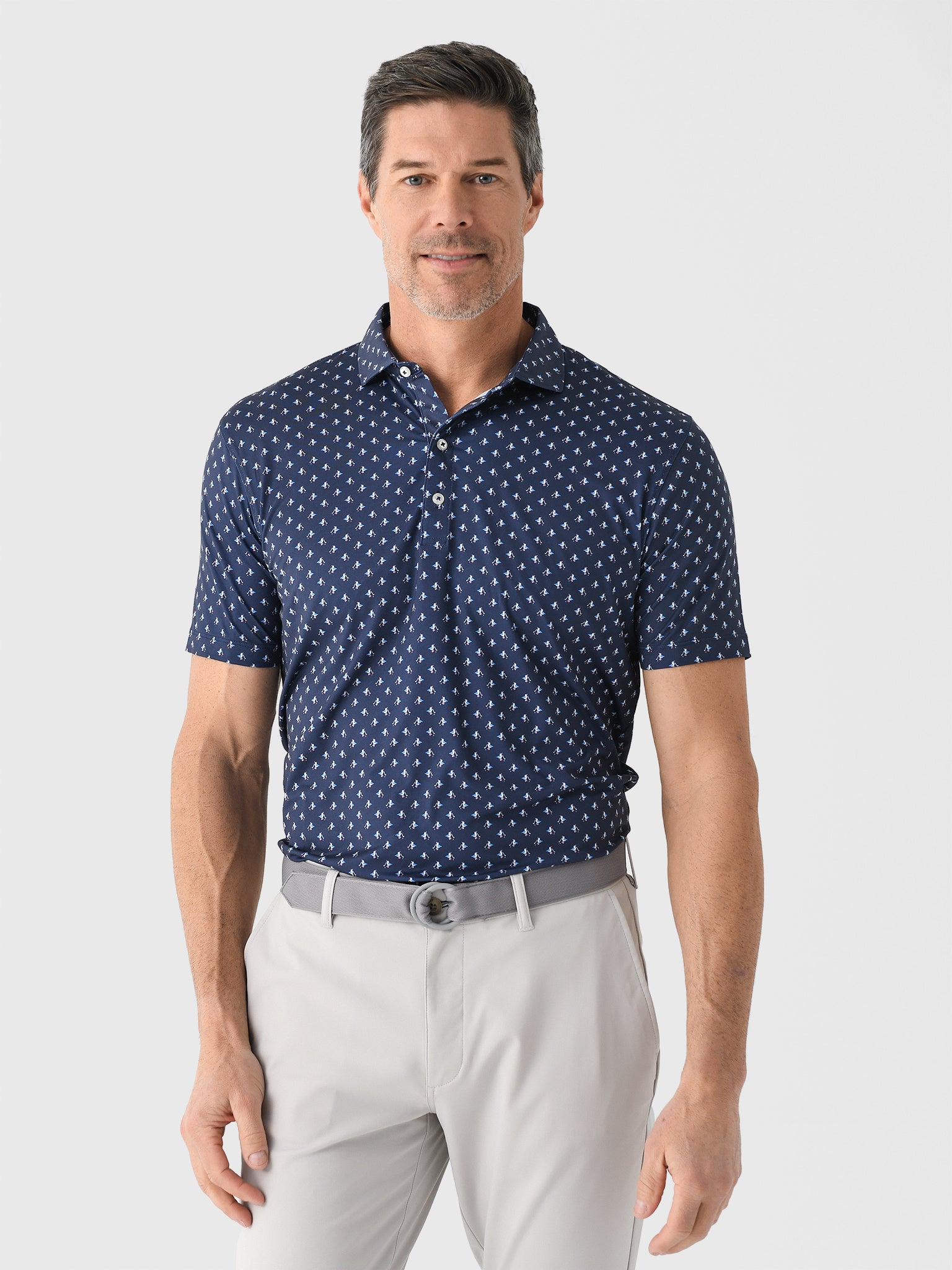 Johnnie-O Men's For The Birdies Printed Featherweight Performance Polo - Saint Bernard