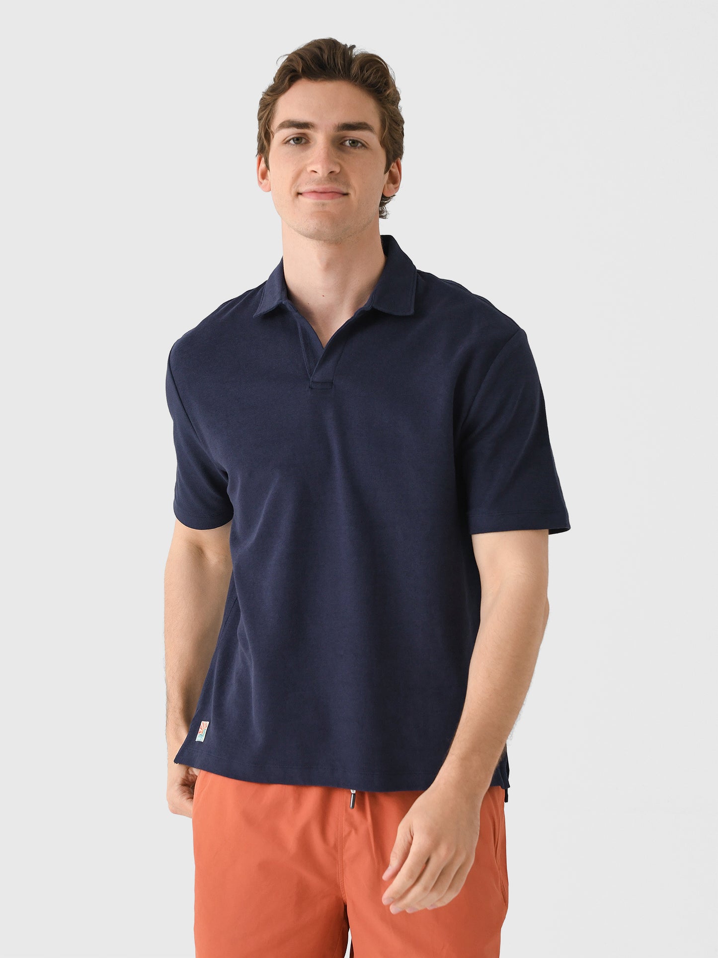 Johnnie-O Men's Frankie French Terry Johnny Collar Polo - Saint Bernard