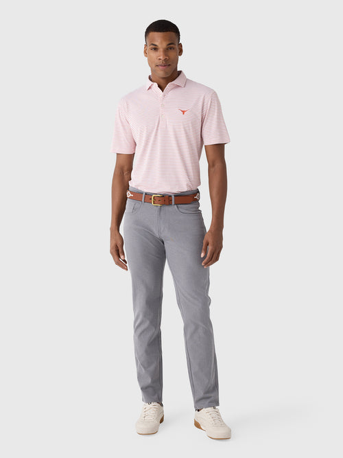 Johnnie-O Men's Collegiate Stetsons Stripe Performance Mesh Polo - Saint Bernard