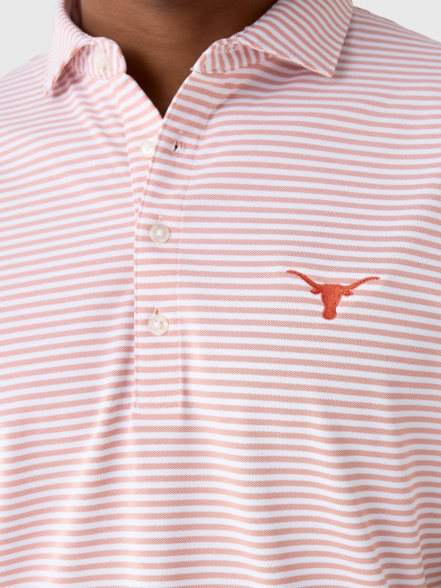Johnnie-O Men's Collegiate Stetsons Stripe Performance Mesh Polo - Saint Bernard