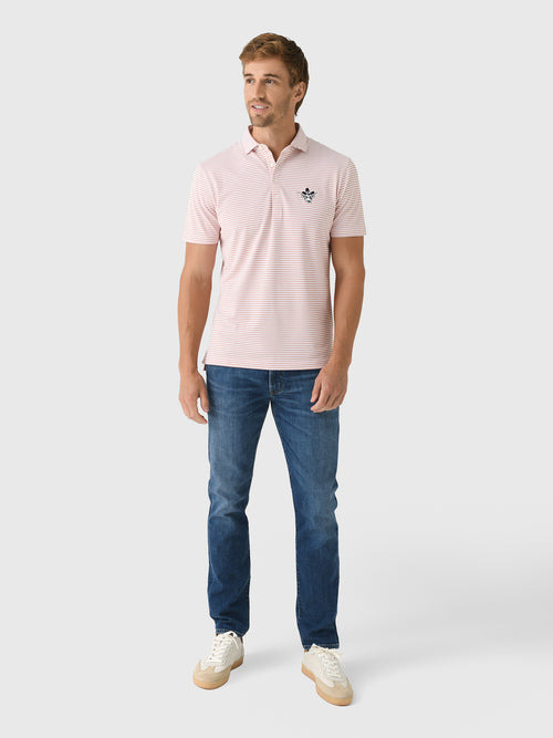 Johnnie-O Men's Collegiate Stetson Stripe Performance Mesh Polo