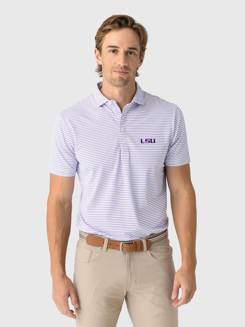 Johnnie-O Men's Collegiate Stetson Stripe Performance Mesh Polo
