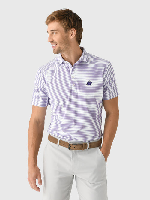 Johnnie-O Men's Collegiate Stetson Stripe Performance Mesh Polo