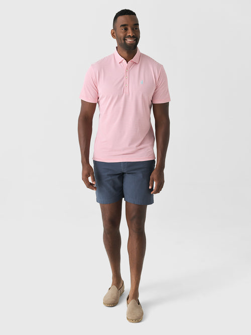 Johnnie-O Men's Dru Striped Jersey Performance Polo