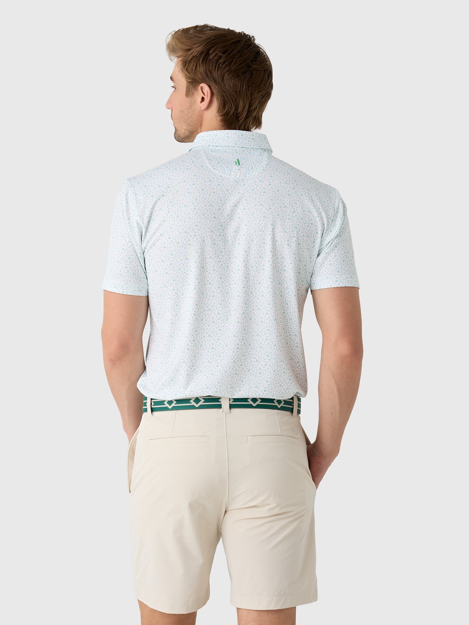 Johnnie-O Men's Barbacoa Printed Performance Jersey Polo - Saint Bernard