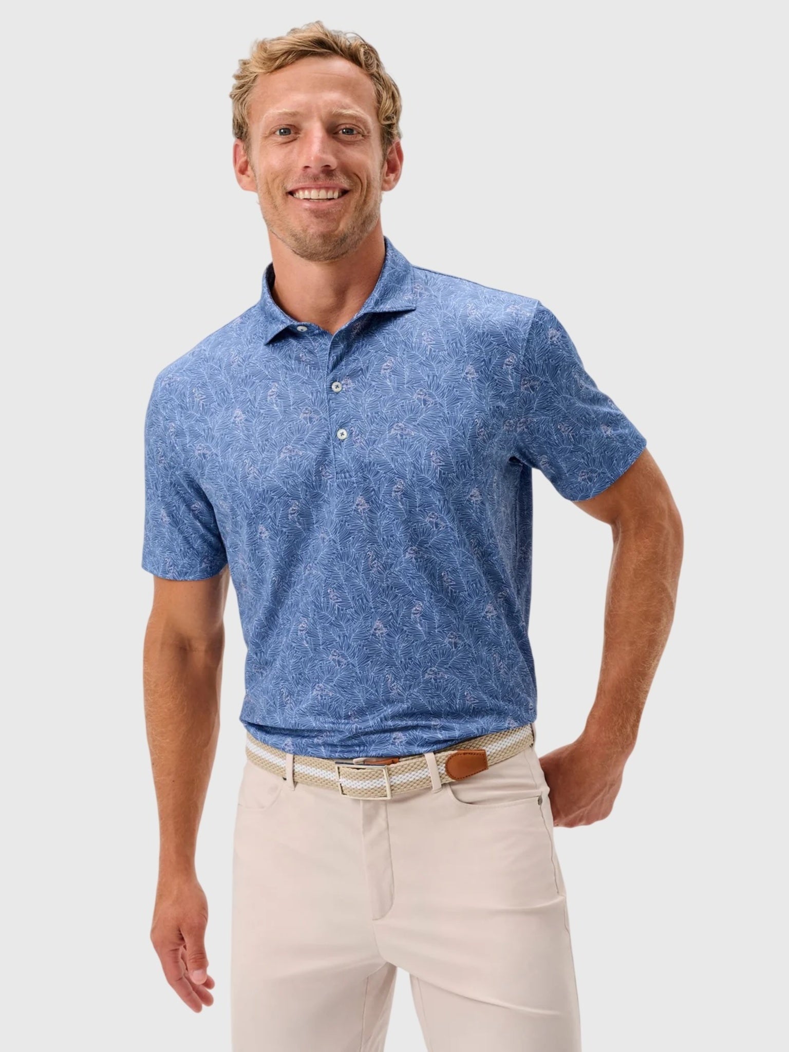 Johnnie-O Men's Osmond Performance Jersey Polo - Saint Bernard