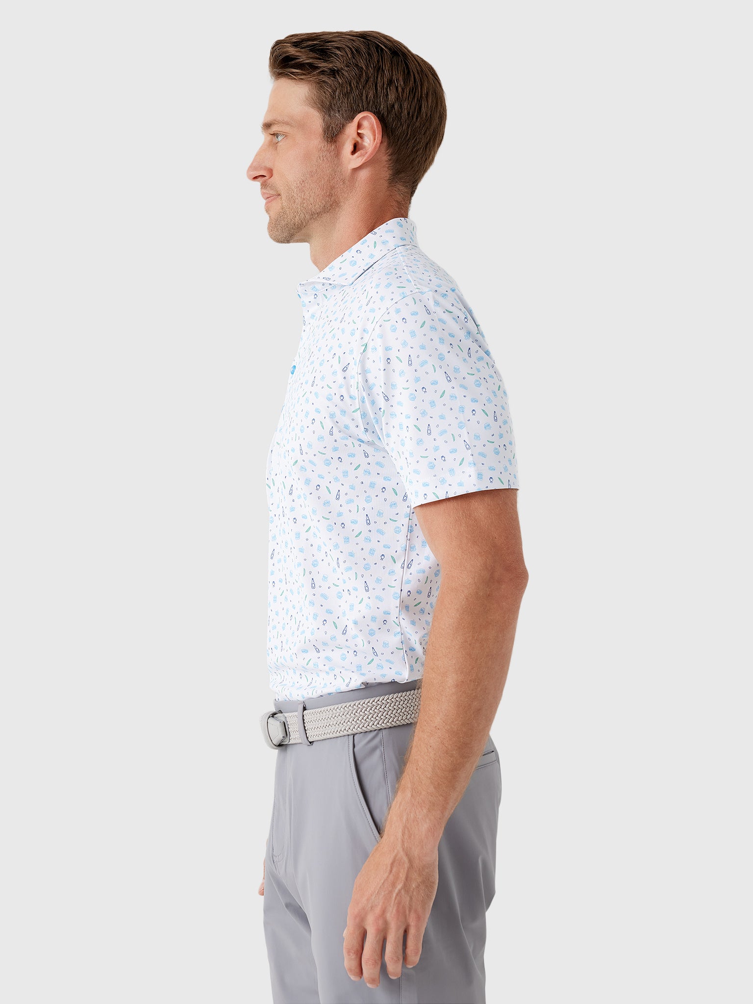 Johnnie-O Men's Burgers 'N Beers Performance Mesh Polo - Saint Bernard