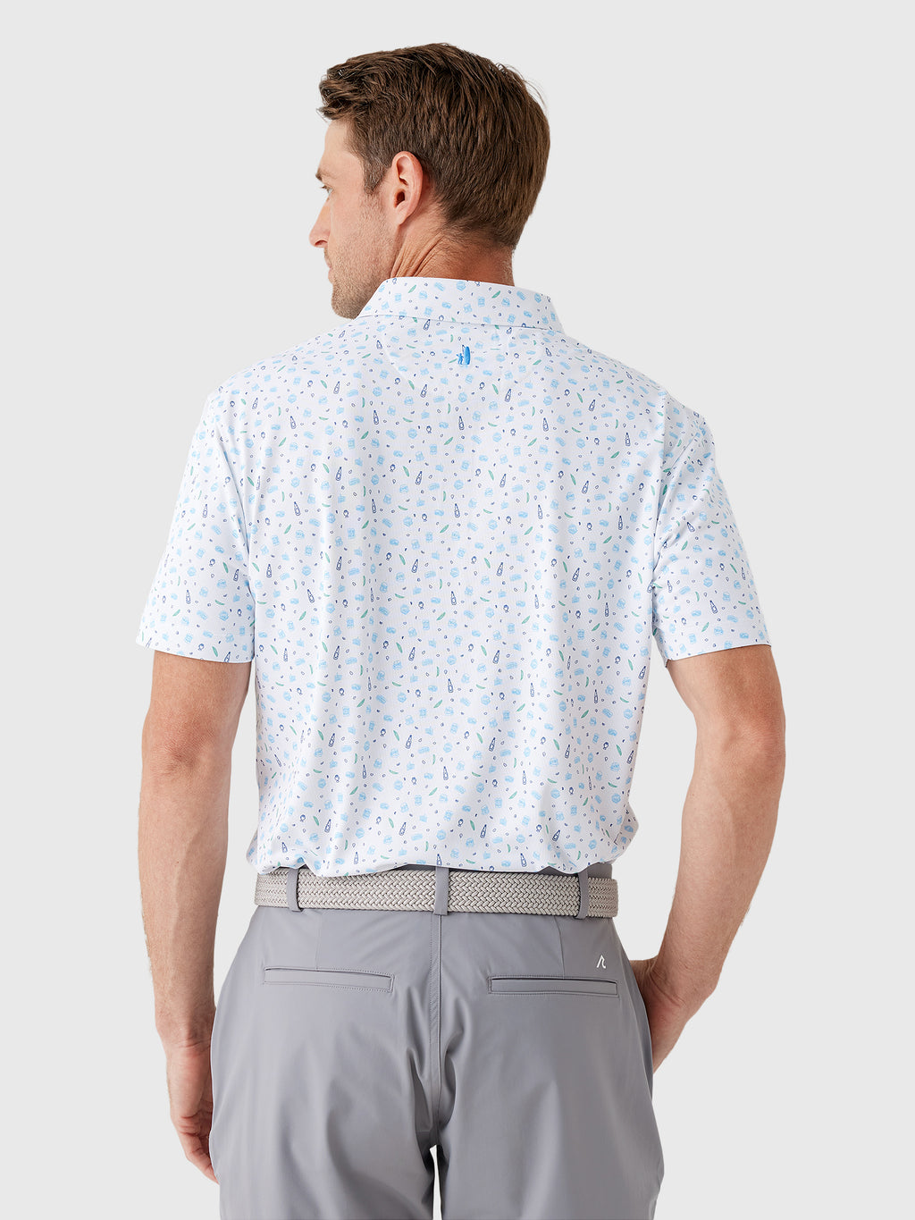 Johnnie-O Men's Burgers 'N Beers Performance Mesh Polo - Saint Bernard