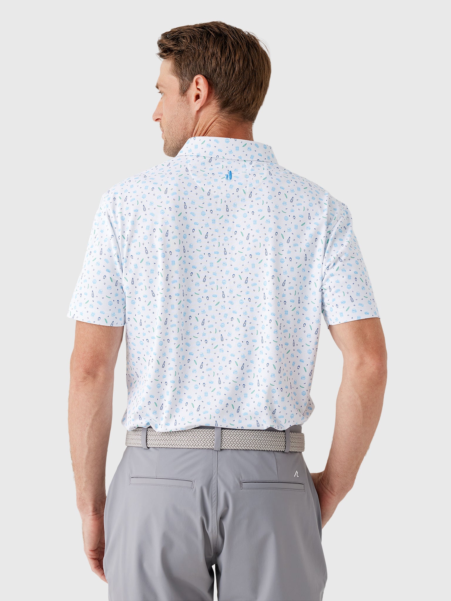 Johnnie-O Men's Burgers 'N Beers Performance Mesh Polo - Saint Bernard